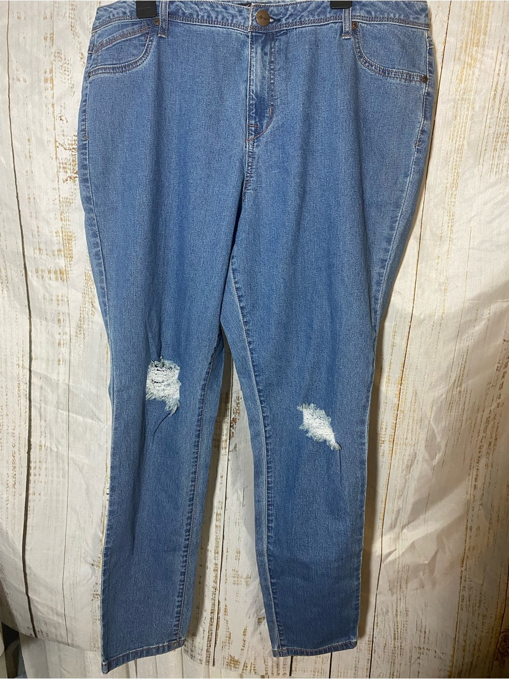 A3 Women’s High-Rise Distressed Blue Jeans